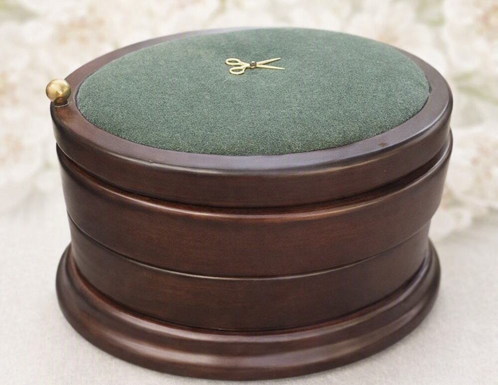 1996 Bombay Company Three Tier Oval Wood Swivel Jewelry Box Vintage